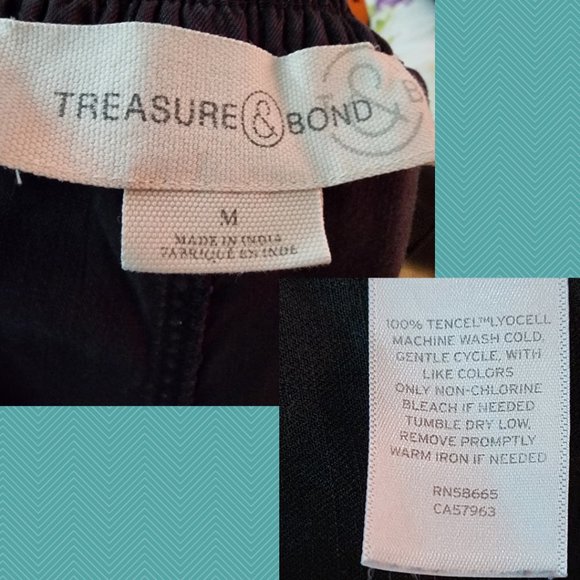 Treasure & Bond Black 100% Tencel High Rise Loose Shorts - Picture 3 of 3